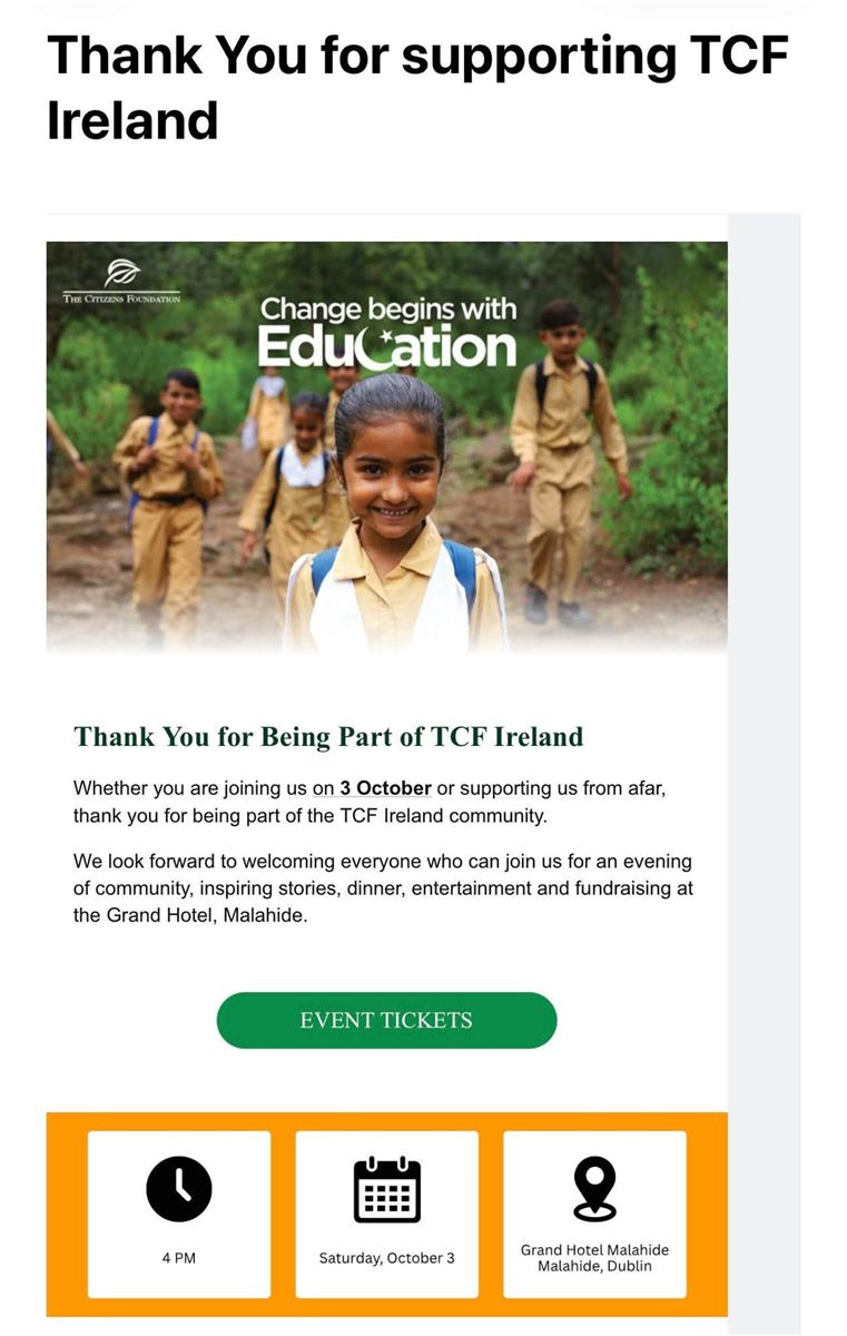TCF Ireland education appeal and PIBC member appreciation — image 3